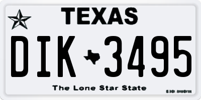 TX license plate DIK3495