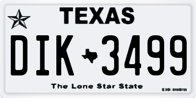 TX license plate DIK3499