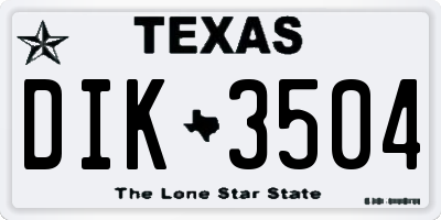 TX license plate DIK3504