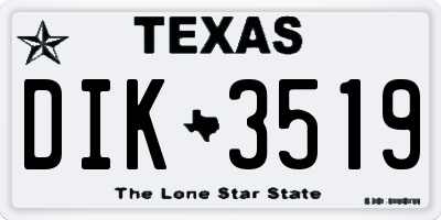 TX license plate DIK3519