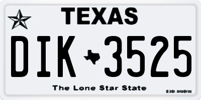 TX license plate DIK3525