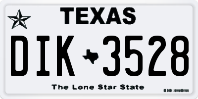 TX license plate DIK3528