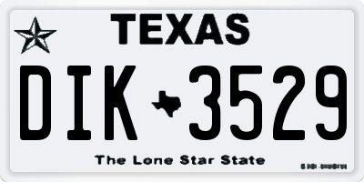 TX license plate DIK3529