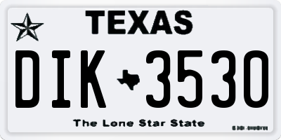 TX license plate DIK3530