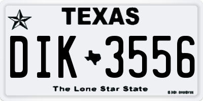 TX license plate DIK3556