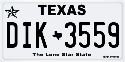 TX license plate DIK3559