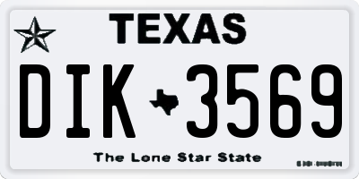 TX license plate DIK3569