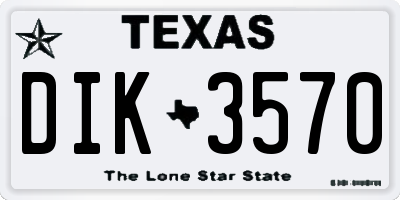TX license plate DIK3570