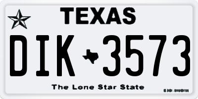 TX license plate DIK3573