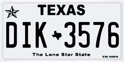 TX license plate DIK3576