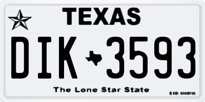 TX license plate DIK3593