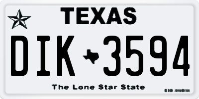 TX license plate DIK3594