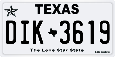 TX license plate DIK3619