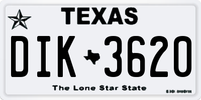 TX license plate DIK3620