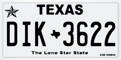 TX license plate DIK3622