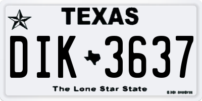 TX license plate DIK3637