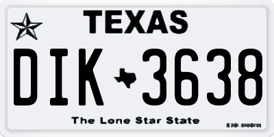 TX license plate DIK3638