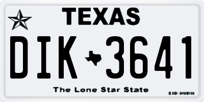 TX license plate DIK3641