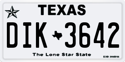 TX license plate DIK3642