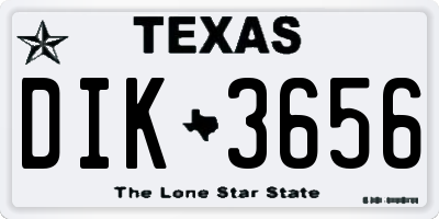 TX license plate DIK3656