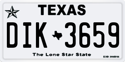 TX license plate DIK3659
