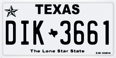 TX license plate DIK3661
