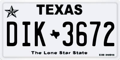 TX license plate DIK3672