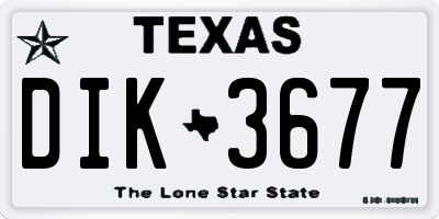 TX license plate DIK3677