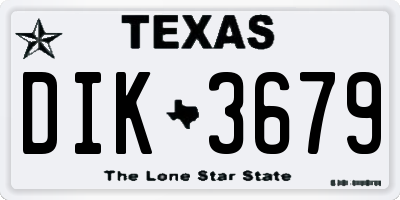 TX license plate DIK3679