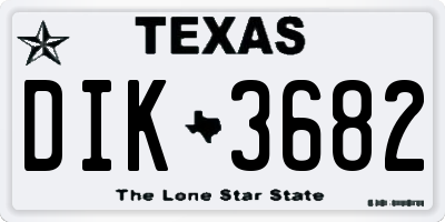 TX license plate DIK3682