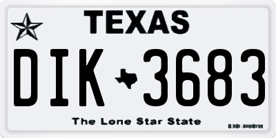 TX license plate DIK3683