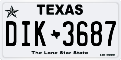 TX license plate DIK3687