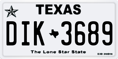 TX license plate DIK3689