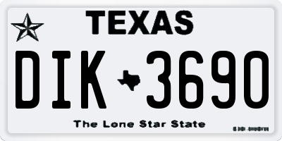 TX license plate DIK3690