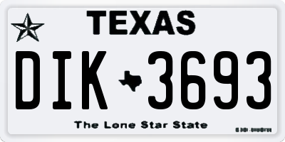 TX license plate DIK3693
