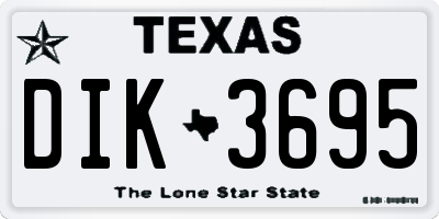 TX license plate DIK3695
