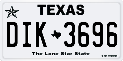 TX license plate DIK3696