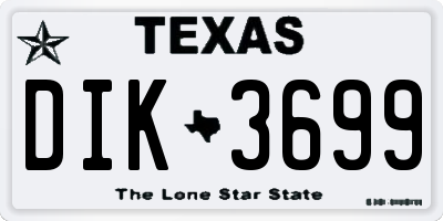 TX license plate DIK3699