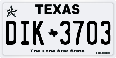 TX license plate DIK3703