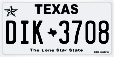TX license plate DIK3708