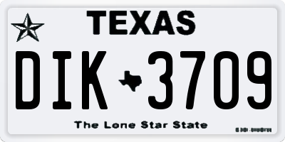 TX license plate DIK3709