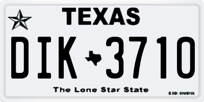 TX license plate DIK3710