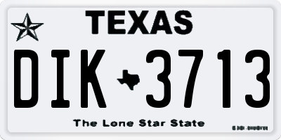 TX license plate DIK3713