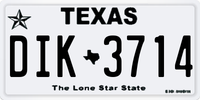 TX license plate DIK3714