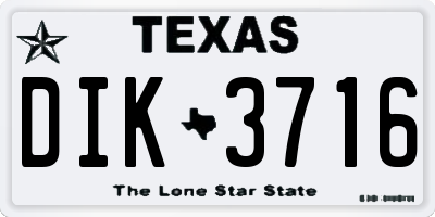TX license plate DIK3716