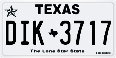 TX license plate DIK3717