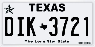 TX license plate DIK3721