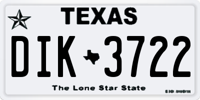 TX license plate DIK3722
