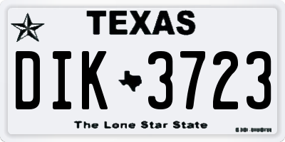 TX license plate DIK3723
