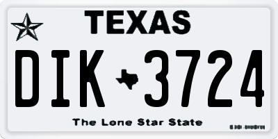 TX license plate DIK3724
